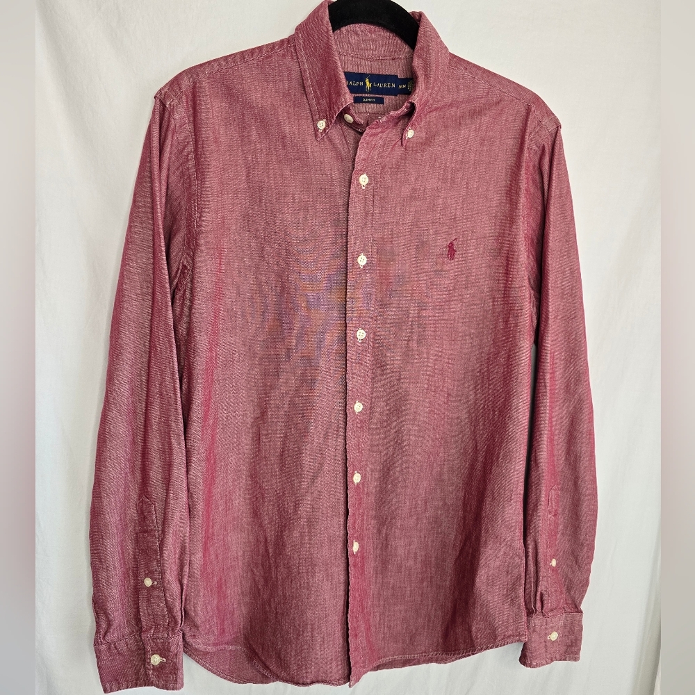 Ralph Lauren Men's Red/burgundy Button-Down Shirt